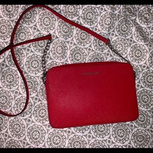 Red Michael Kors Crossbody Purse